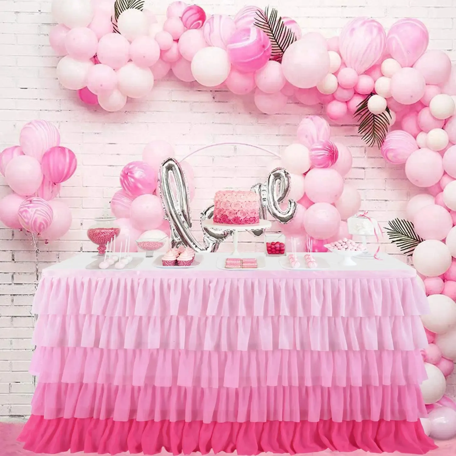 Spódnica stołowa stolik spódnica tutu stołowa stołowa na baby shower urodzinowe dekoracje bankiety ślubne stolik domowy zapasy 231019