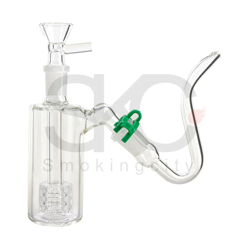 Raccoglitore di cenere di vetro da 14mm 18mm Raccoglitore di cenere da 4,5 pollici Spessore Pyrex trasparente Gorgogliatore Ashcatcher con ciotola di vetro Gancio a J per tubi Bong ad acqua