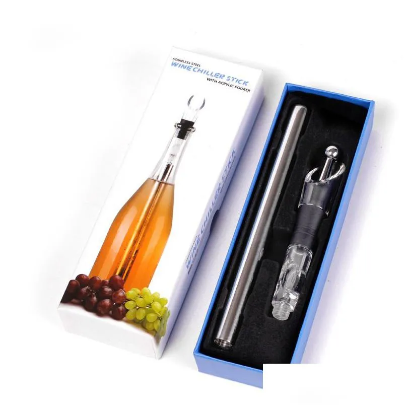 Stainless Steel 3 In 1 Wine Bottle Cooler With Aerator And Spout Silver