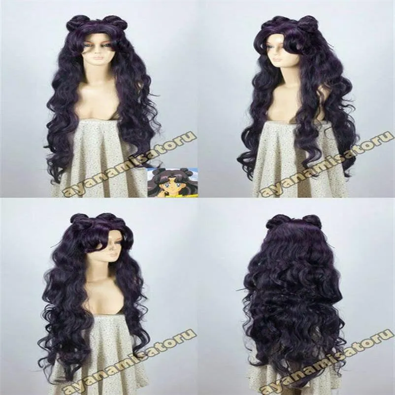 Sailor Moon Luna Artemis Brand New Long Purple Black Wig Cosplay Party Wig222C