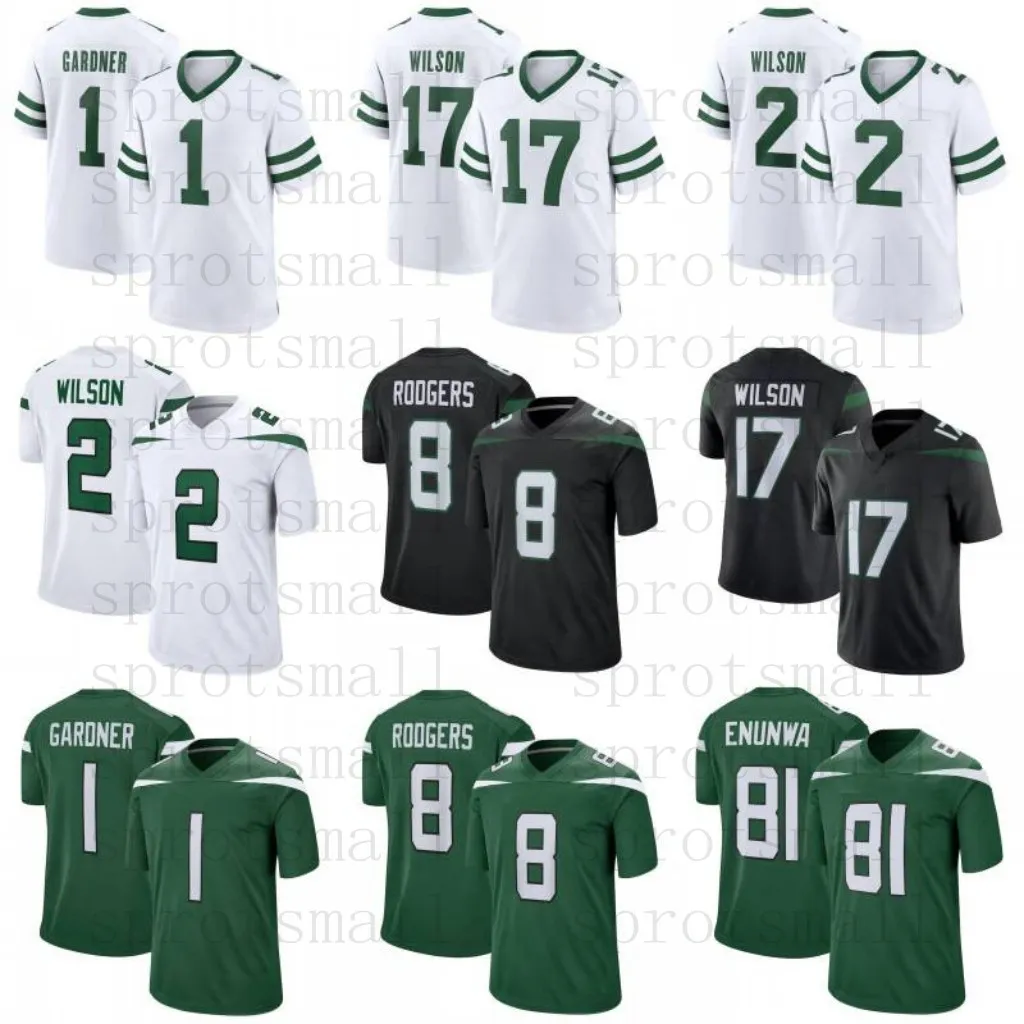 Aaron Rodgers Football Jersey Youth Ahmad Sauce Gardner Zach Garrett Wilson Dalvin Cook Joe Klecko Quinnen Williams Breece Hall Whitehead Mark Gastineau Revis