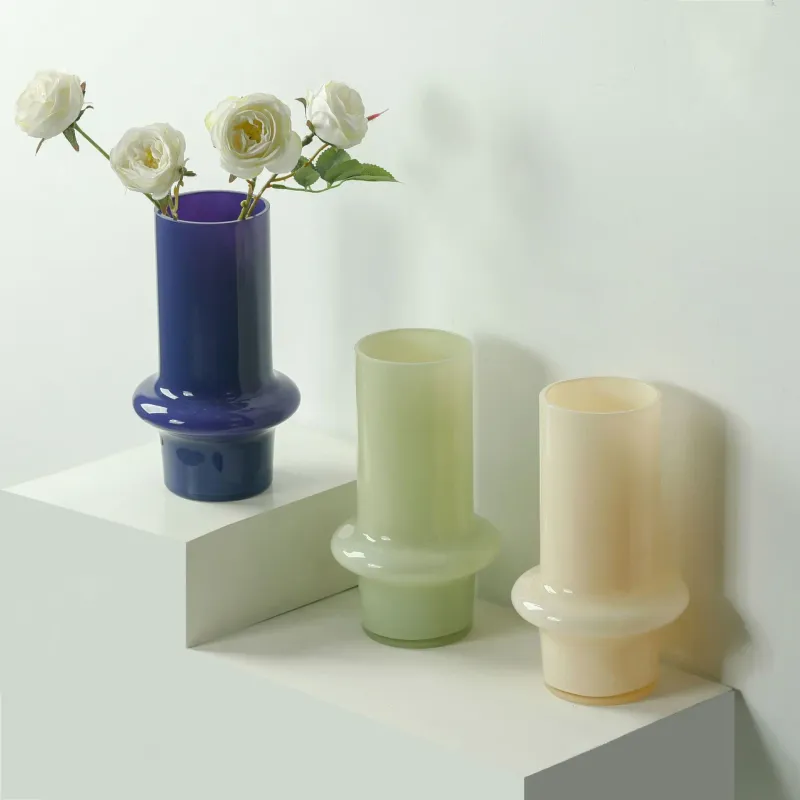 Vaser modern ljus lyx enkel glas vas hem dekoration vatten blomma arrangemang skrivbord mjuk dekorativ enhet