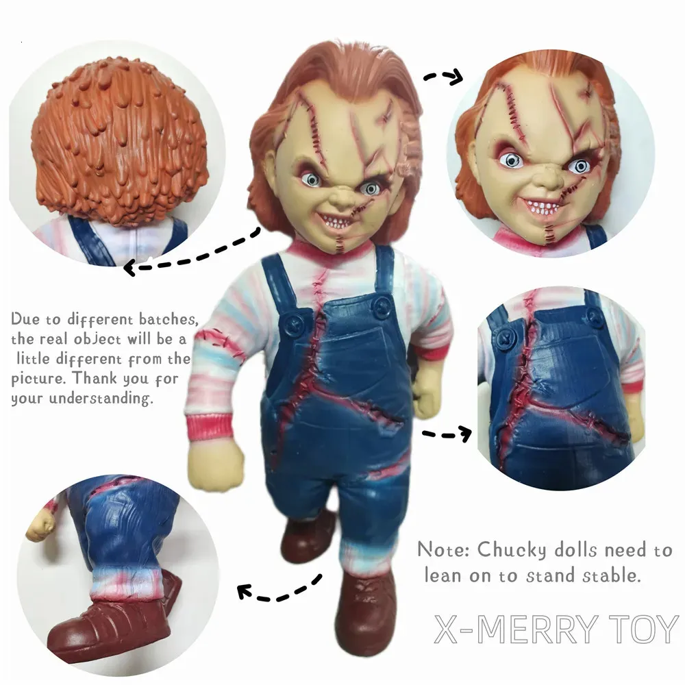 Brinquedos de Halloween Semente de Chucky Boneca Coleção Figura 1 1 Escala Chucky Réplica Horror Estatueta Brincadeira de Criança Bons Caras Chucky Halloween Prop 231019