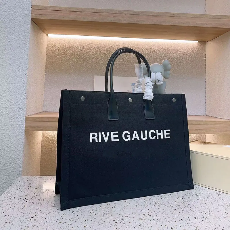 Designer Women Bag Fashion Rive Gauche Tote Canvas Shopping Bag Handbags Large Beach Bags Luxury Travel Crossbody Black Shoulder Duffle Bag Laptop Satchel Wallet