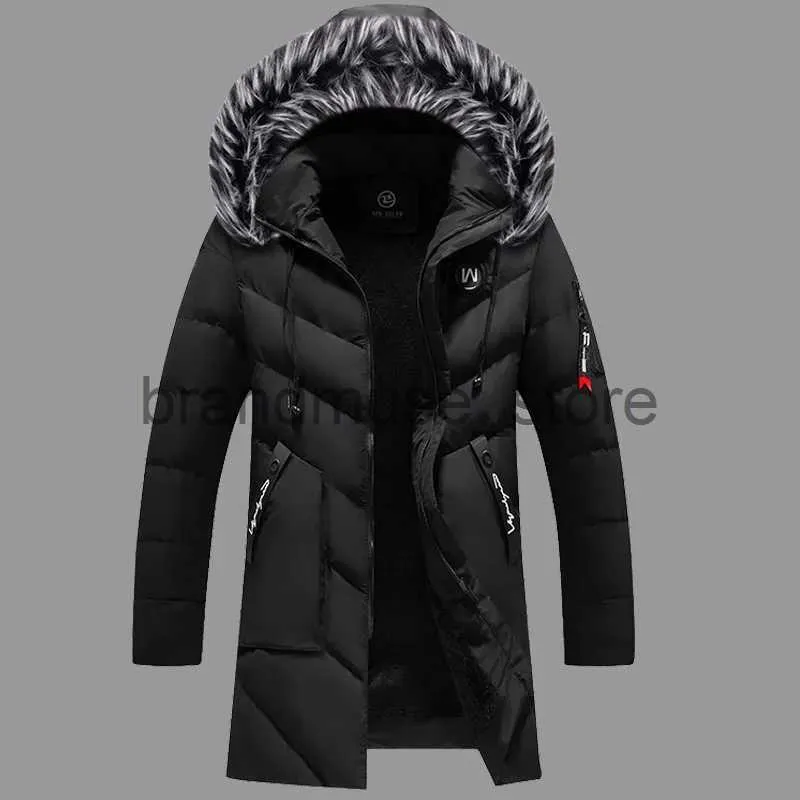 Men's Down Parkas Hommes épais polaire hiver veste mode fourrure à capuche chaud Cooton Parka mâle solide coton vêtements d'extérieur manteaux coupe-vent grande taille 6XL J231019