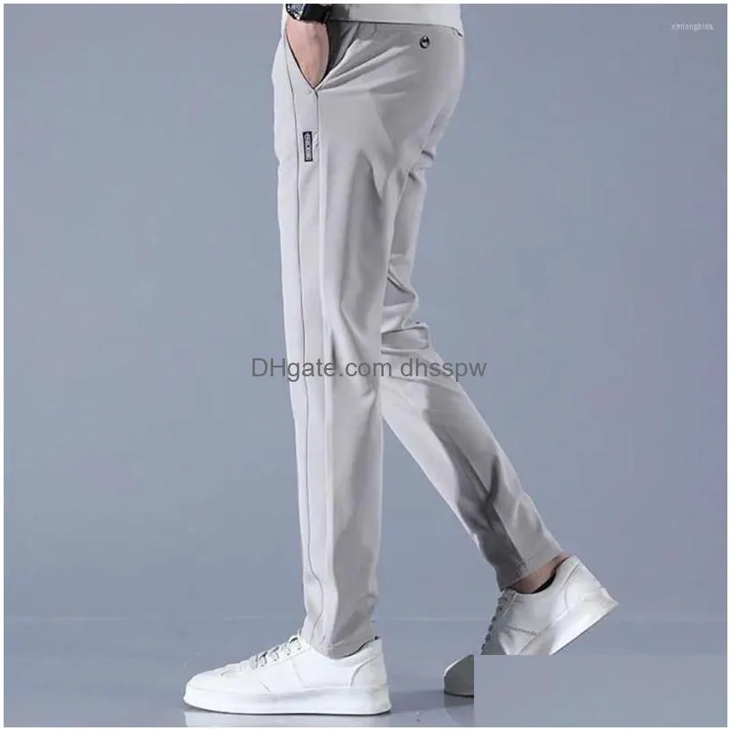 mens pants mens golf trousers quick drying long comfortable leisure with pockets stretch relax fit breathable zipper design