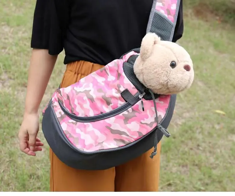 Small body pet backpack mesh surface breathable crossbody bag for walking dogs and cats 40*35*26