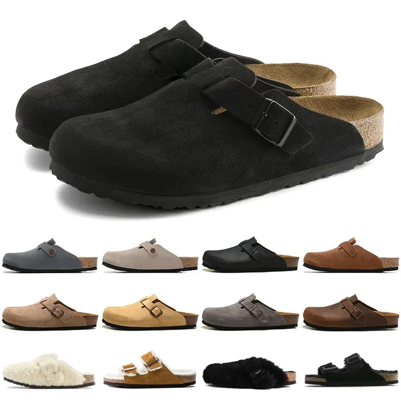 Boston Clogs Men Sandals Sandals Designer Clog Kapcieczki Slajdy Winter Arizona Gizeh miękkie wkładki zamszowe skórzane taupe mocha norko tymianku męskie szkiełka sandałowe sandałowe