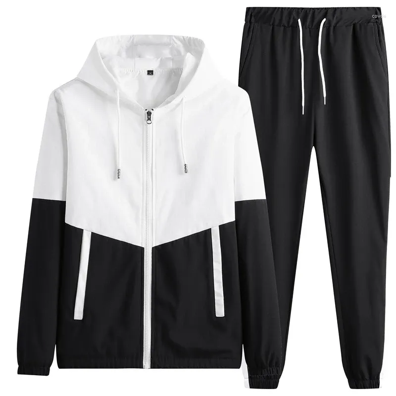 Survêtements pour hommes costume de sport printemps et automne décontracté Version coréenne de la tendance vêtements veste pantalon ensemble deux pièces