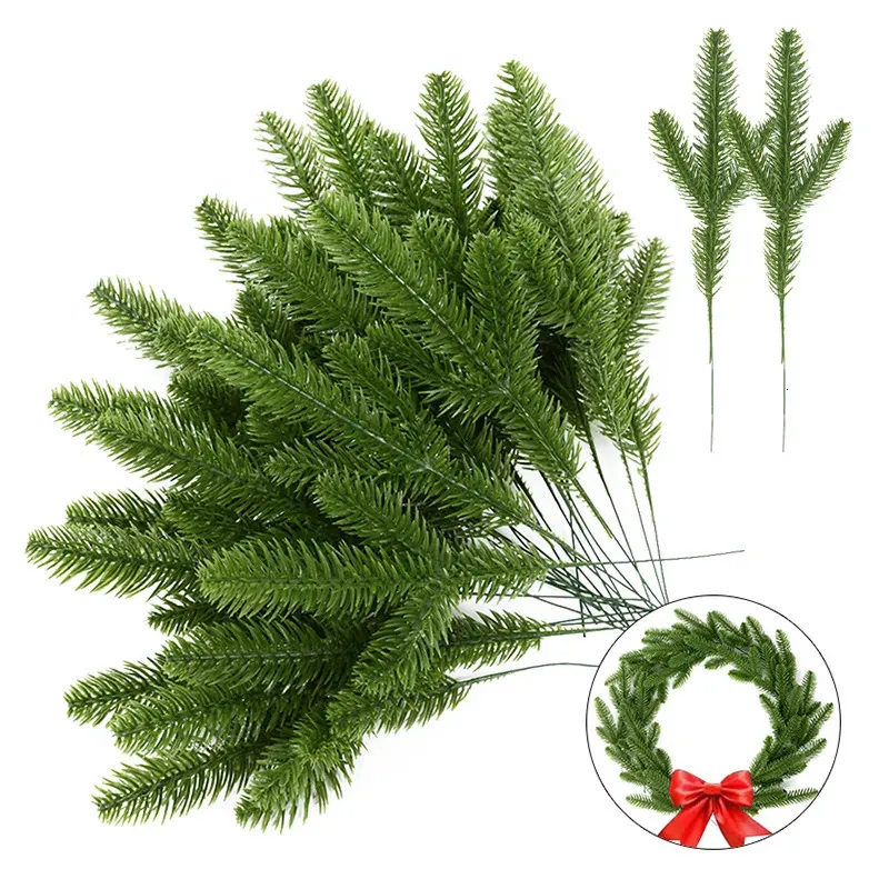 Christmas Decorations 1Pack Christmas Pine Needle Branches Fake Plant Christmas Tree Ornament Decorations for Home DIY Wreath Gift Box Wedding Flowers 231019