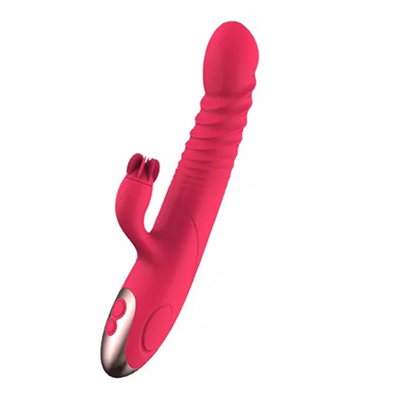 Rabbit Telescopic Vibration Built-in ball Rotation Heating G spot Dildo Vibrator Female Masturbation Sex Toys_voghion.com