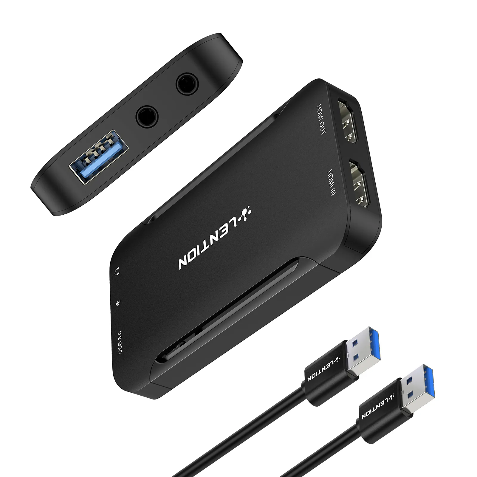 Lention USB 3.0 HDMI Video Capture Card, 1080p60 HD Video Streaming and Game Capture, HDMI PACTHROUGH, Arbeta med OBS, Xbox, PS4, Switch, Gaming, Recording