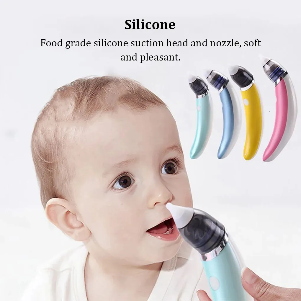 Aspirateurs nasaux# Aspirateur nasal électrique en Silicone pour bébé, dispositif de nettoyage du nez, outil de nettoyage du nez, rechargeable par USB, outils de nettoyage pour la naissance des bébés 231019