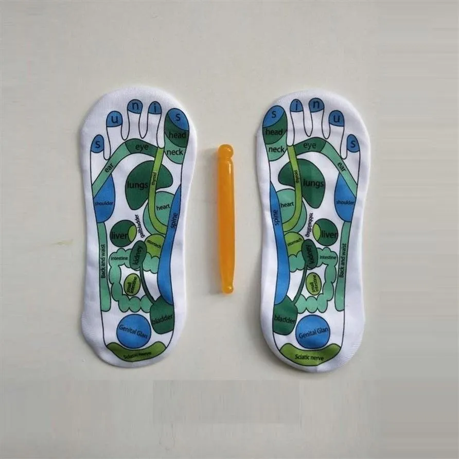 Calzini da uomo Digitopressione Riflessologia Illustrazione inglese Fisioterapia Massaggio piedi con Stick228U