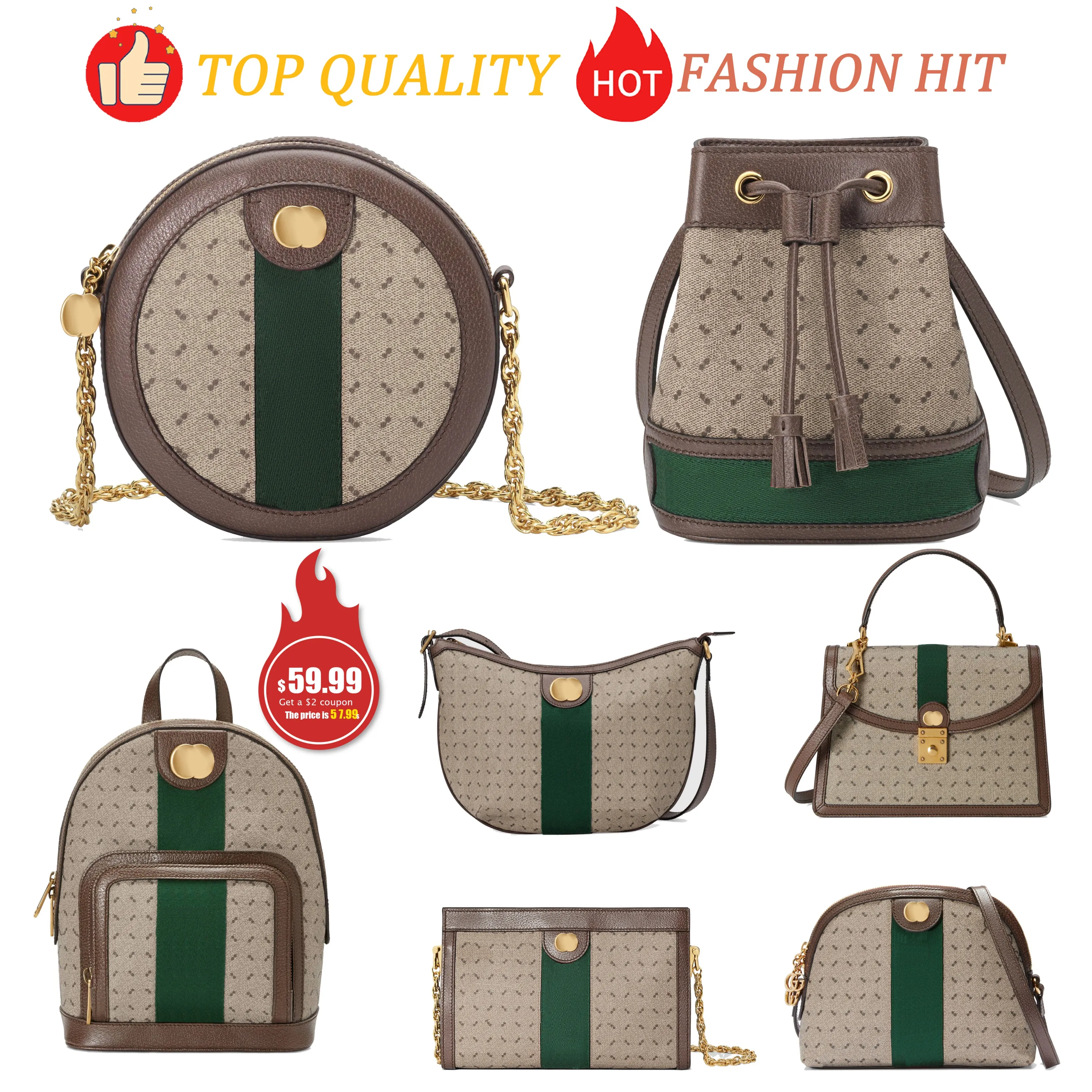 Mode ophidi Luxe camera emmer ronde Messenger bag man Designer Dames heren Clutch Bags Cross Body Schoudertassen Tote dame handtas klassieke vakantie schooltassen