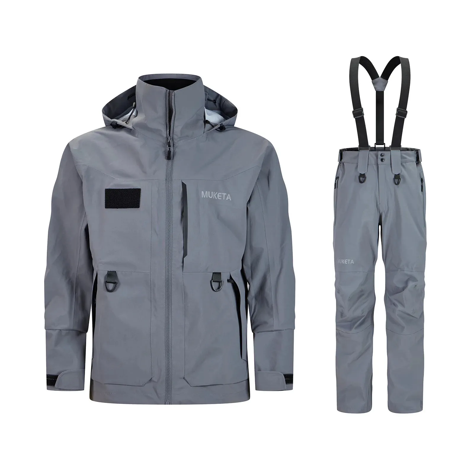 Breathable And Waterproof Mens Fishing Rain Suit With Bib And