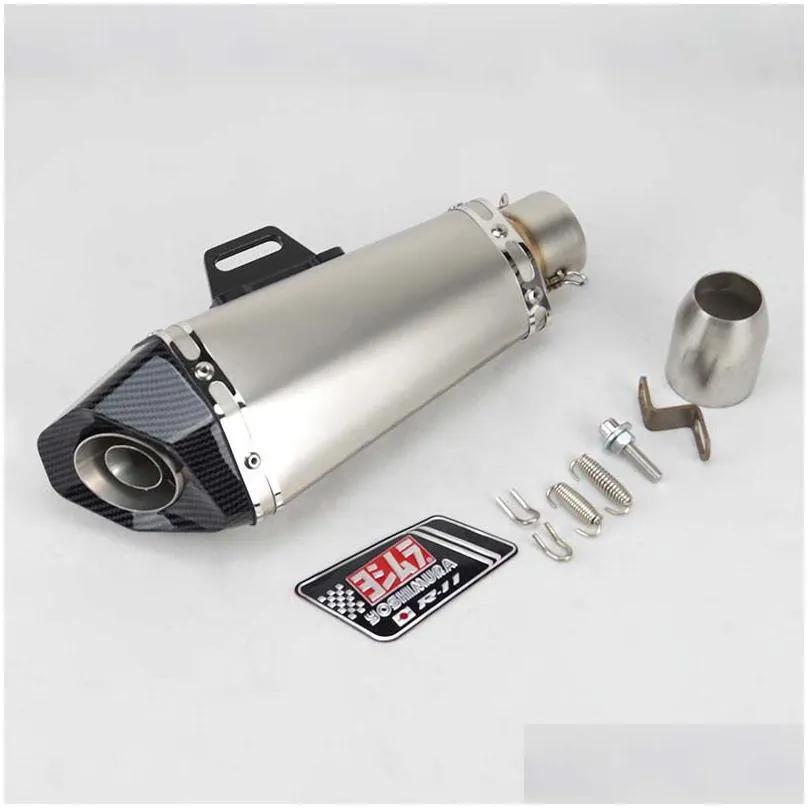 Motorcycle Exhaust 51Mm Inlet Yoshimura Muffler For Fz1 R6 R15 R3 Zx6R Zx10 1000 Cbr1000 Gsxr1000 650 K7 K8 K11 Drop Delivery