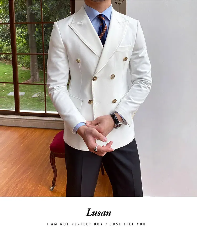 British Style Double Breasted Mens Double Breasted Suits