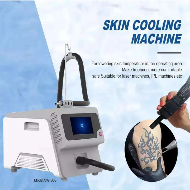 Desktop Portable Skin Cooling Machine Air Cooler Device Minska smärta för bekväma säkra laserhudbehandlingar Skinkylning Minska hudallergier