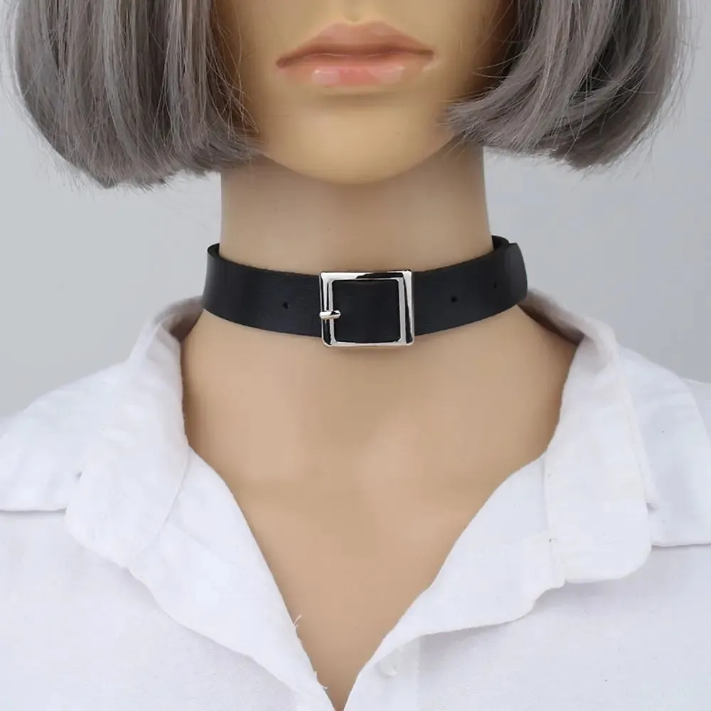 Chokers 1 PC Mulheres Meninas Punk Gargantilha Cadeia Goth Couro Colar Moda Colar Jóias Chegada Ras de Cou 231019