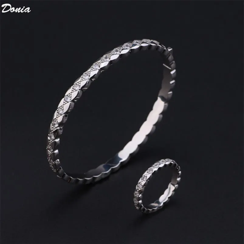 Donia bijoux bracelet de luxe fête mode européenne et américaine rangée unique diamant complet miniature incrusté de zircone designer cadeau297G