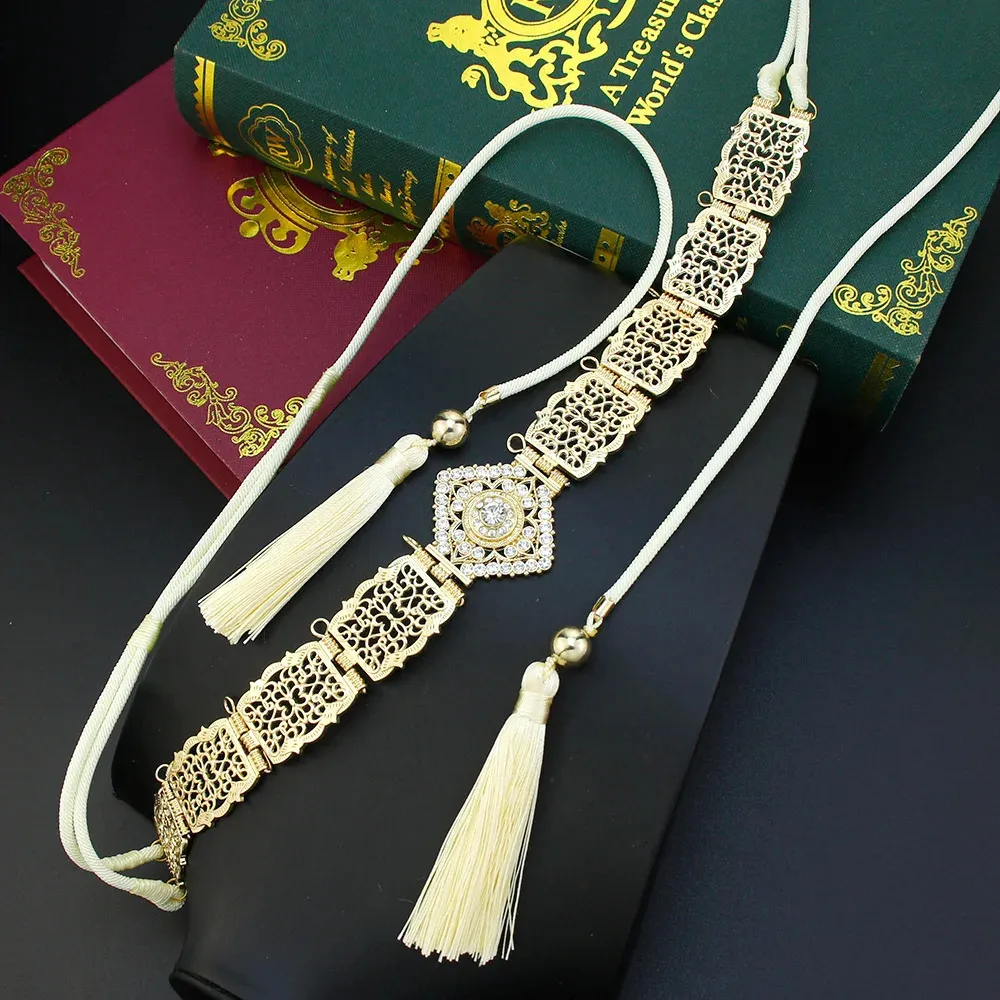 Moroccan Gold Waist Chain Belt - Crystal Body Jewelry, Caftan Abaya ...