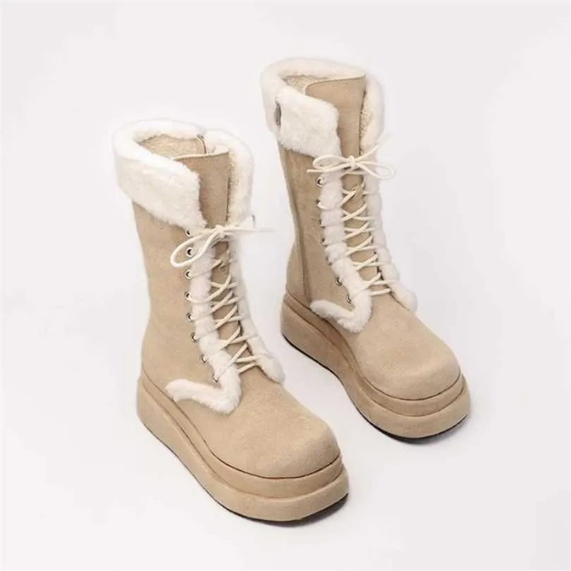 Üst botlar orta kollu yeni kürk kalın taban karı kış entegre kalınlaşan sıcak uzun boylu pamuk ayakkabıları