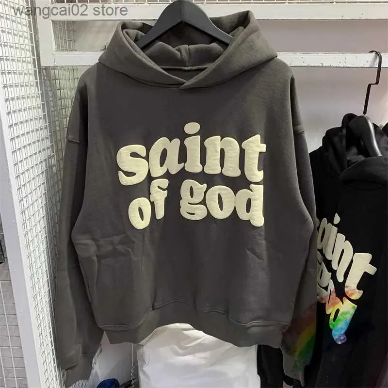 Men's Hoodies Sweatshirts Vintage CPFM Saint Of God Hoodie Men Women Puff Print Saint Michael Sweatshirts Oversize Pullovers Hooded T231019