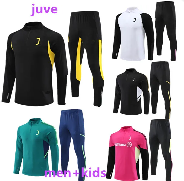 22 23 24 hombres niños fútbol chándal jersey kit set 22 23 juve hombres traje de entrenamiento fútbol chándales survetement pie chandal futbol chaqueta jogging