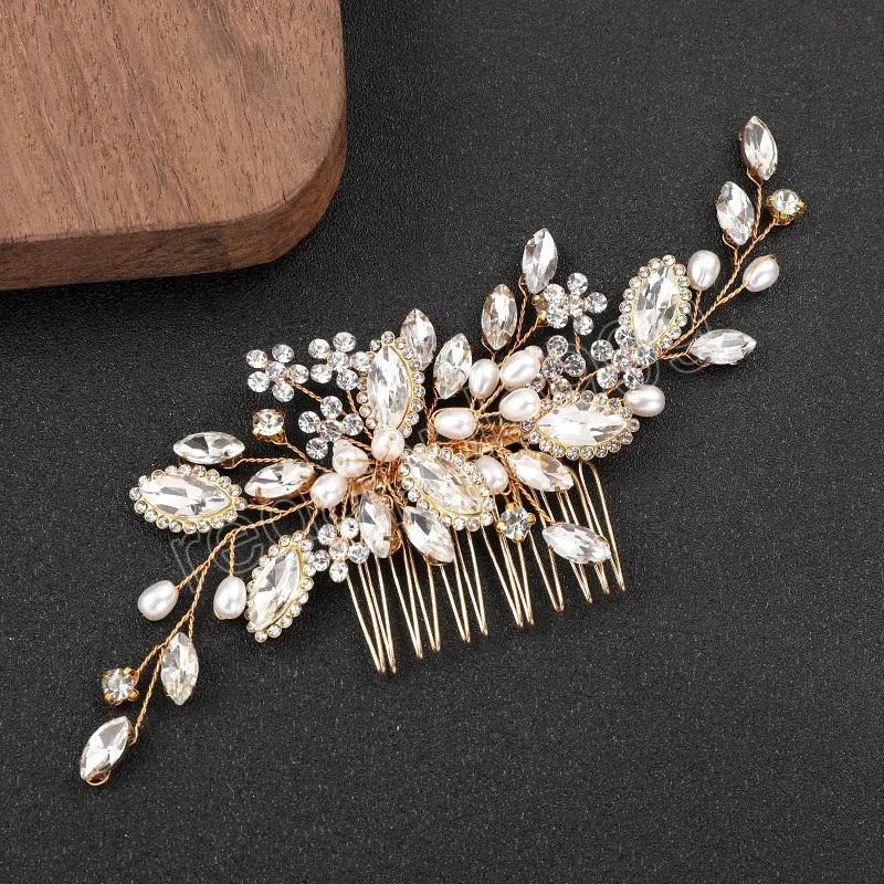 Peigne à cheveux de mariage pour femmes, diadèmes en perles élégants, épingle à cheveux, accessoires de cheveux de mariage, couronne de mariée, bijoux de cheveux