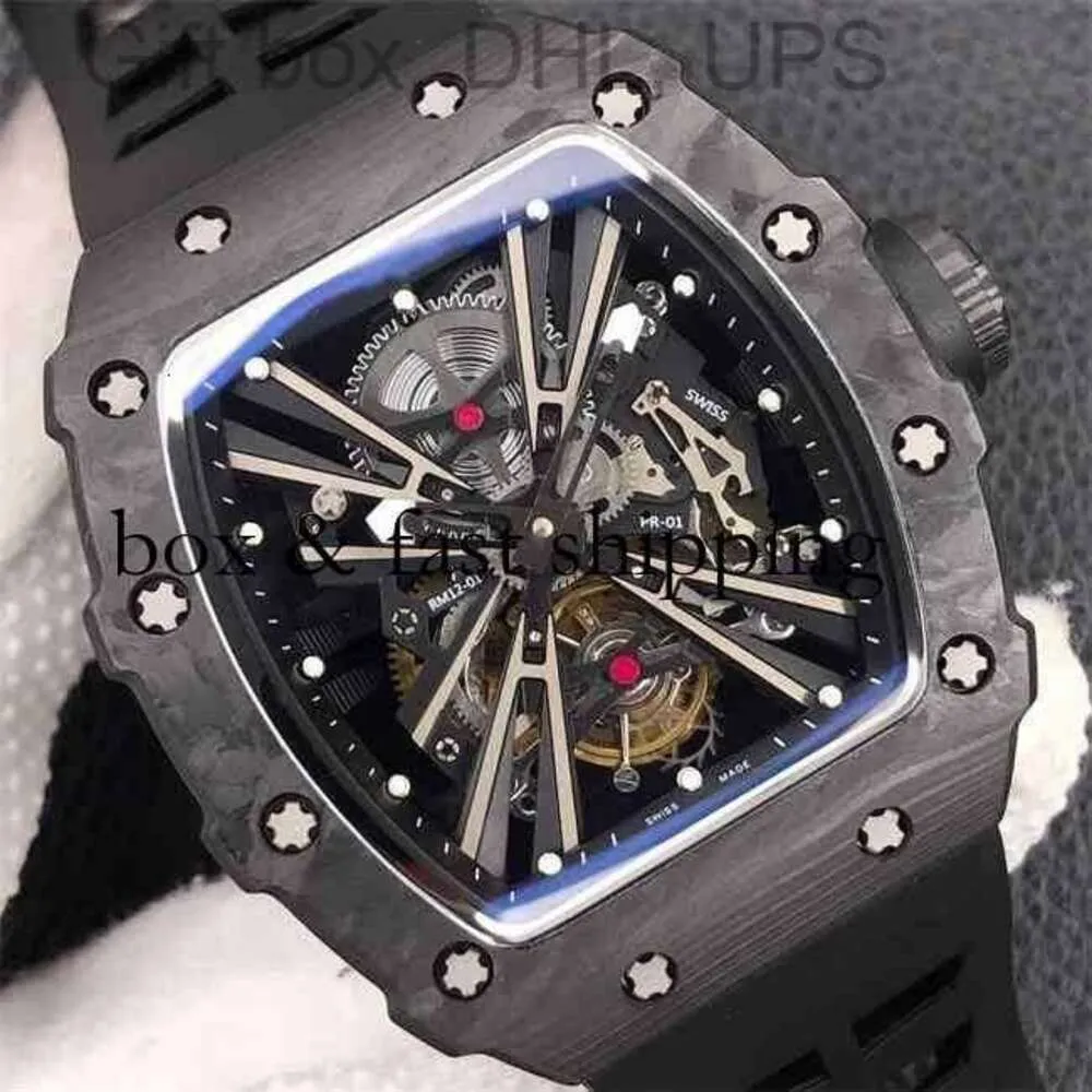 SUPERCLONE Rm12 Active Tourbillon Montres Montre-bracelet Montre de créateur Swiss Standard Tourbillon Mouvement Rm12-01 Titane Céramique Carbon680 Montres de luxe