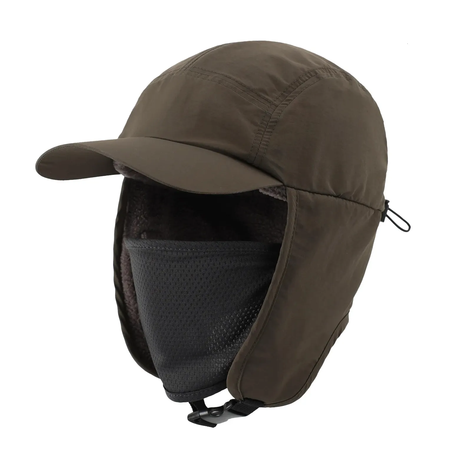 Bonnet/Crâne Caps Connectyle imperméable hommes chapeau d'hiver doux polaire doublé léger oreillettes visière chapeau visage couverture chaud extérieur chapeau 231019