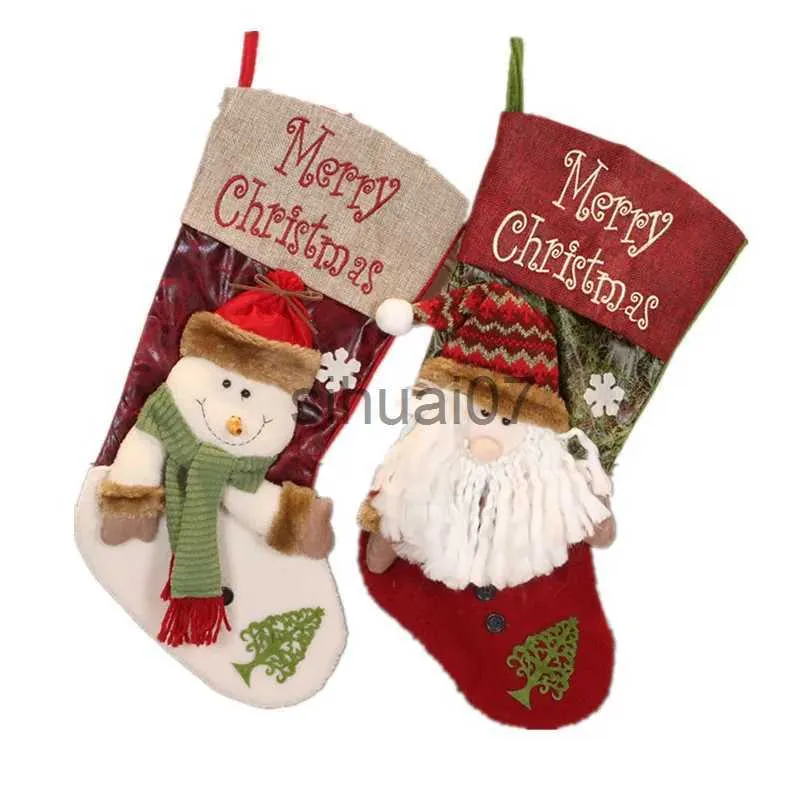 Christmas Decorations Creative Large Christmas Stocks Gifts Clothing Art Santa Claus Socks Childrens Christmas Gift Wrapping Wall Stove Tree Christmas Decoratio
