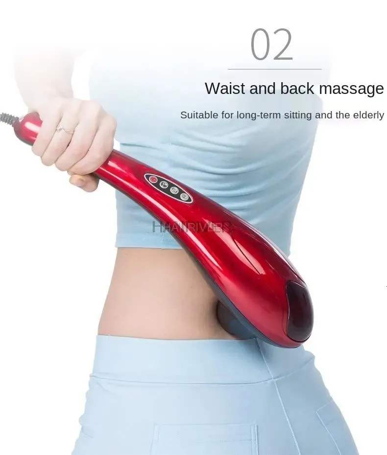 Back Massager Electric Dolphin Massage Stick Massager szyjka szyjka szyjka szyjka w talii Masaż Home Masaż tył wielofunkcyjny całe ciało 220V 231018