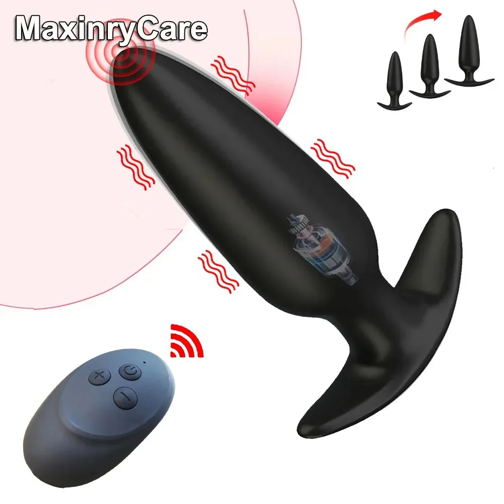 Vibrators Vibrating Anal Plug Dildo Vibrator For Man Woman Wireless Remote Control Butt Plugs Prostate Massage Gspot Stimulator Sex Toys 231018