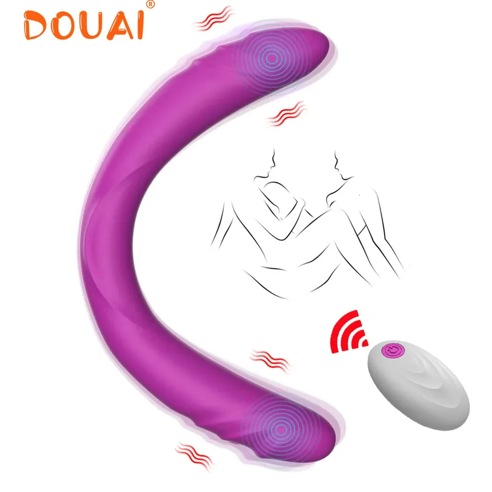 Wibratory Realistyczne podwójne wibrator dildo dla kobiet lesbijki bez ramiączek Pasek zdalny płciowe zabawki płciowe 231018