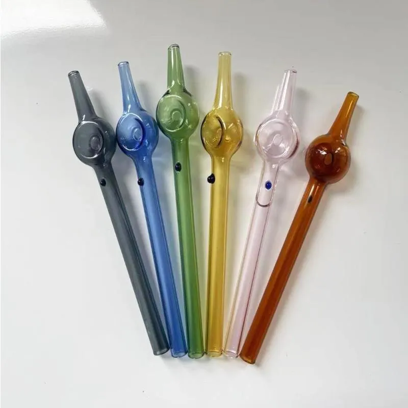 HEISSE GÜNSTIGE 6 Zoll Nektarsammler dicke klare Glasfilterspitzen Mini Rig Stick Glasrohr Pyrex Ölbrenner Pfeife Tabak Handpfeife Uoqso