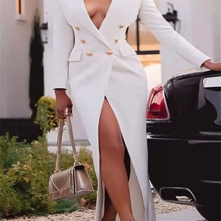 Classy Fashion Womens Long Sleeve Blazer Long Suit Party Wear With