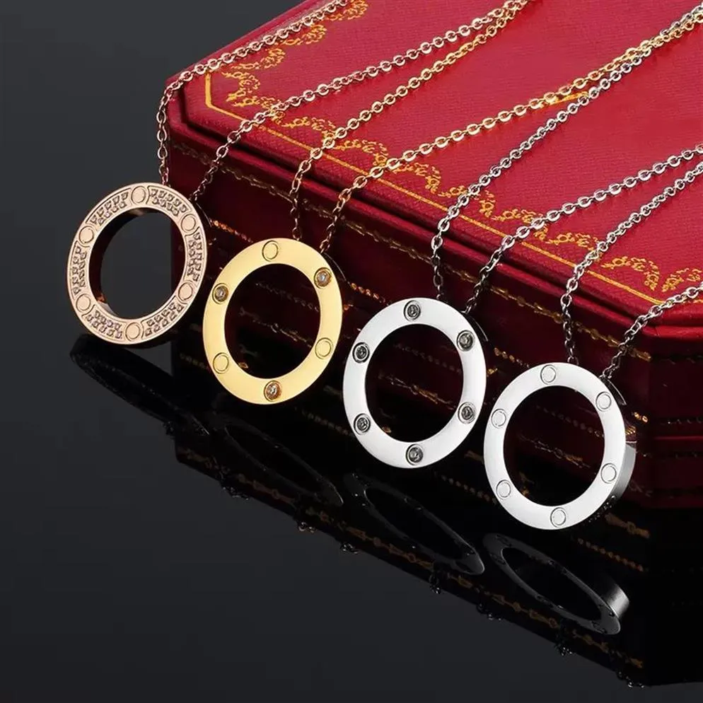 Klasyczny designerski naszyjnik męskie i damskie wisiorek Diamentowe naszyjniki Diamentowe projektanta mody Srebrna stal nierdzewna ze stali nierdzewnej dla par 275i