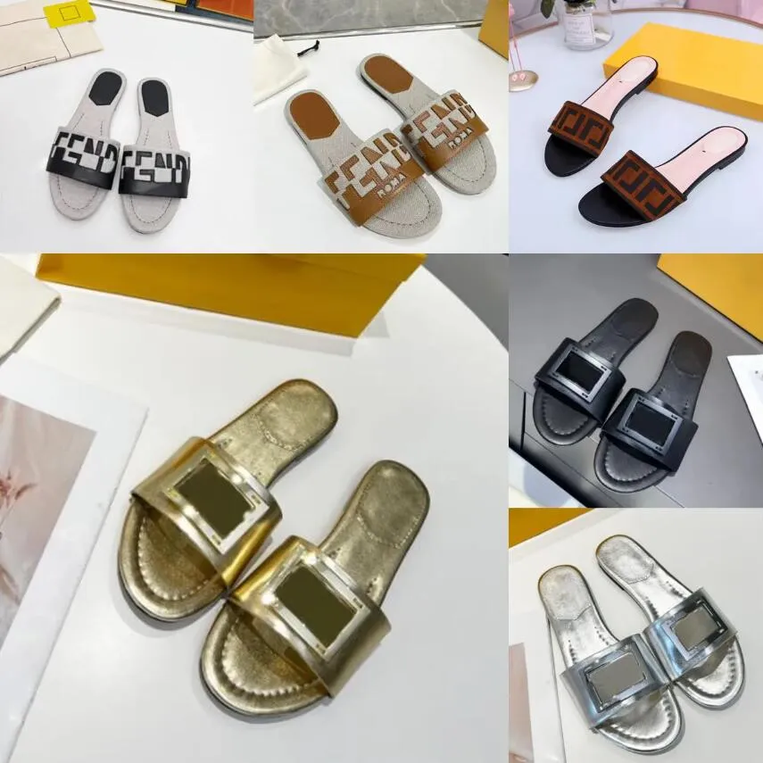 Summer Luxury Sandals Designer Women Flip Flops Slipper Fashion äkta läder Slides Metal Chain Ladies Casual Shoes Size35-42