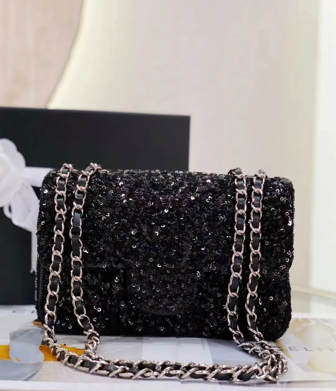 Designer Sequin Flap Beaded Bag With Leather Lining And Silver Hardware Luxury Cross Body Handbeaded Bag For Women From Wwefgs 201.93 DHgate.Com