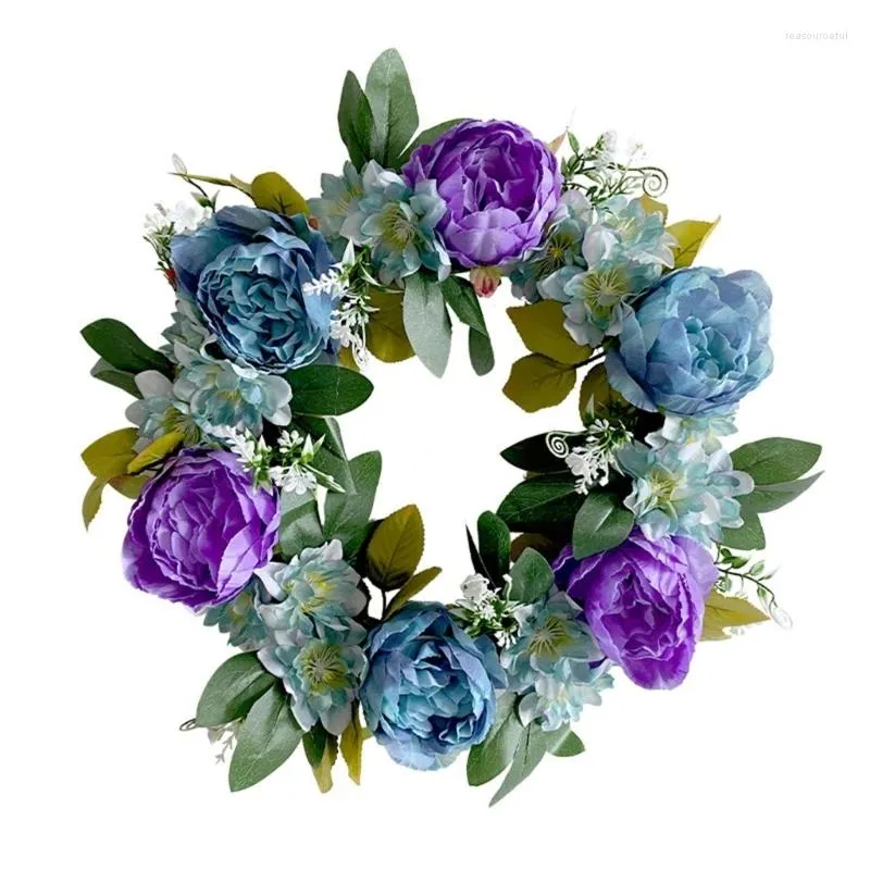 Декоративные цветы 448B Цветочный венок в европейском стиле Синий Фиолетовый Гирлянда Домашний декор Искусственный цветок для свадебного украшения Орнамент
