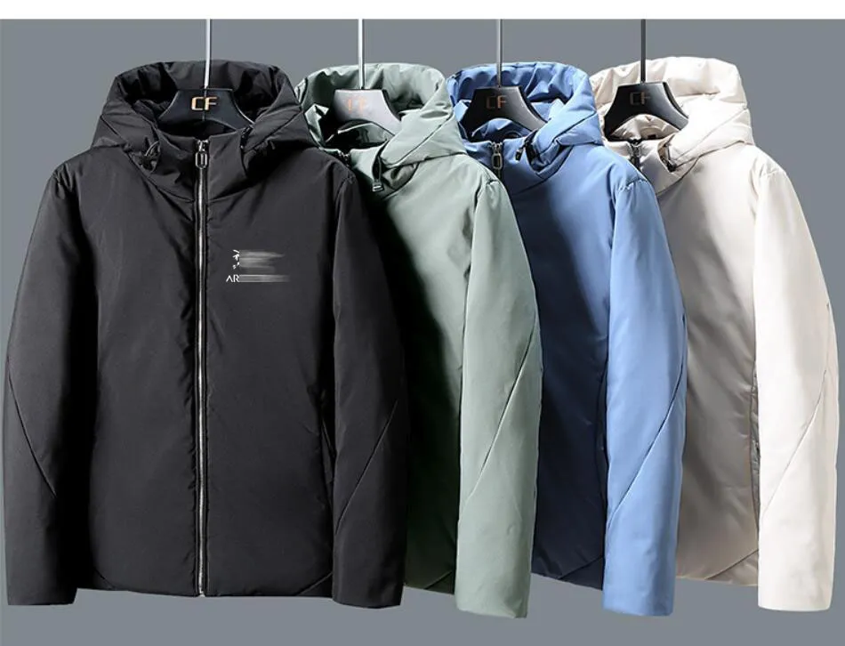 Doudounes d'hiver Veste coupe-vent imperméable pour hommes Doudounes épaissies Sports de plein air à manches longues Parkas Logo de la marque de créateur Parkas pour hommes de haute qualité