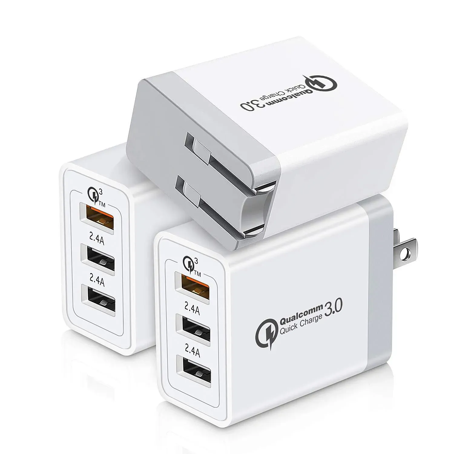 US UE UK Plug QC3.0 Szybka ładowarka 3 porty AC AC Home Travel Wall Adapter do mobilefony, tablety, zasilanie 12 ll