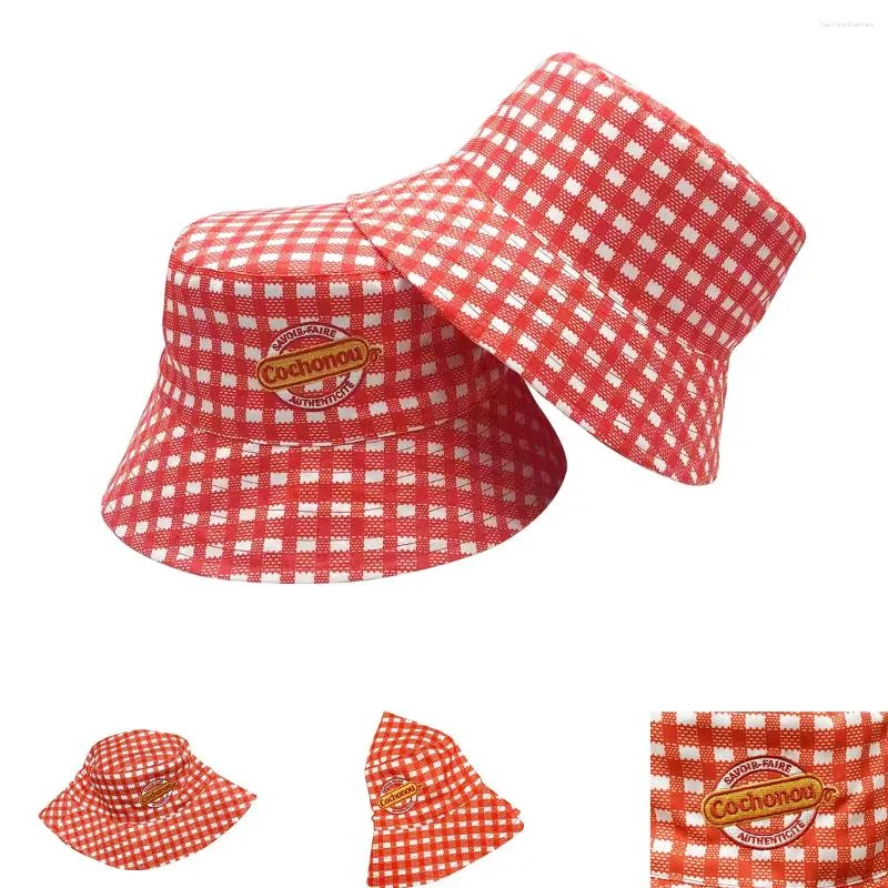 Boinas Cochonou Bob Bordado Unissex Bucket Hat Summer Beach Hatwear