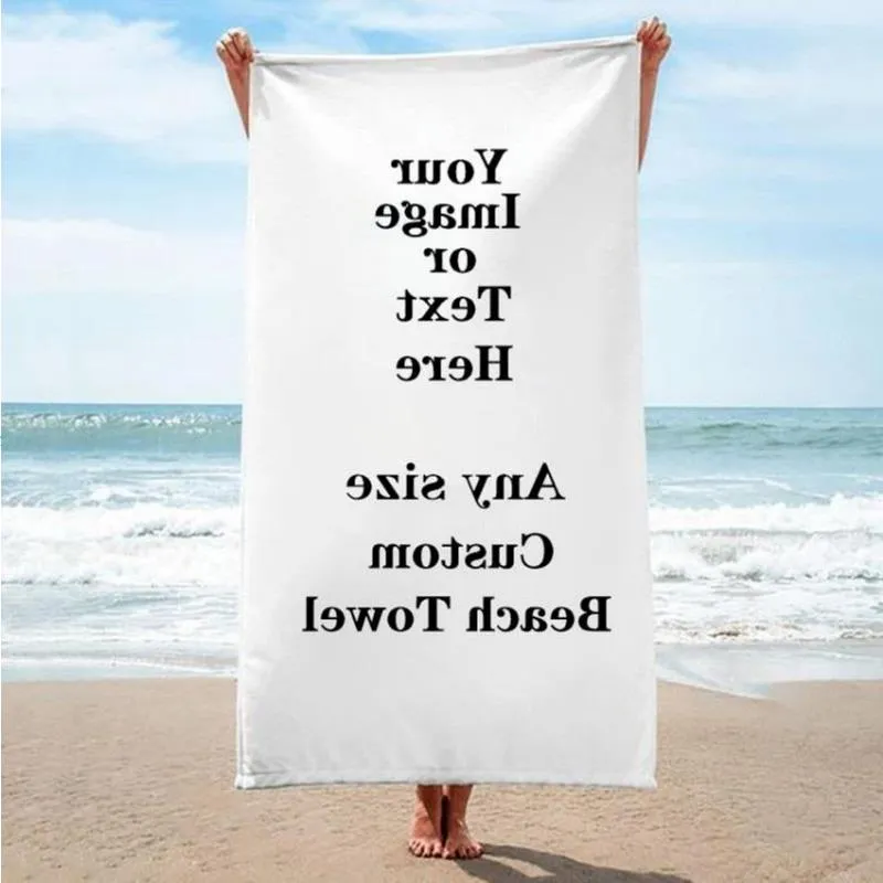 Aangepaste deken Grote strandlaken Microvezel badhanddoek Absordent Yogamat Outdoor Superfijne vezeldekens Reisbadstof Towell 70x1 Gqeh