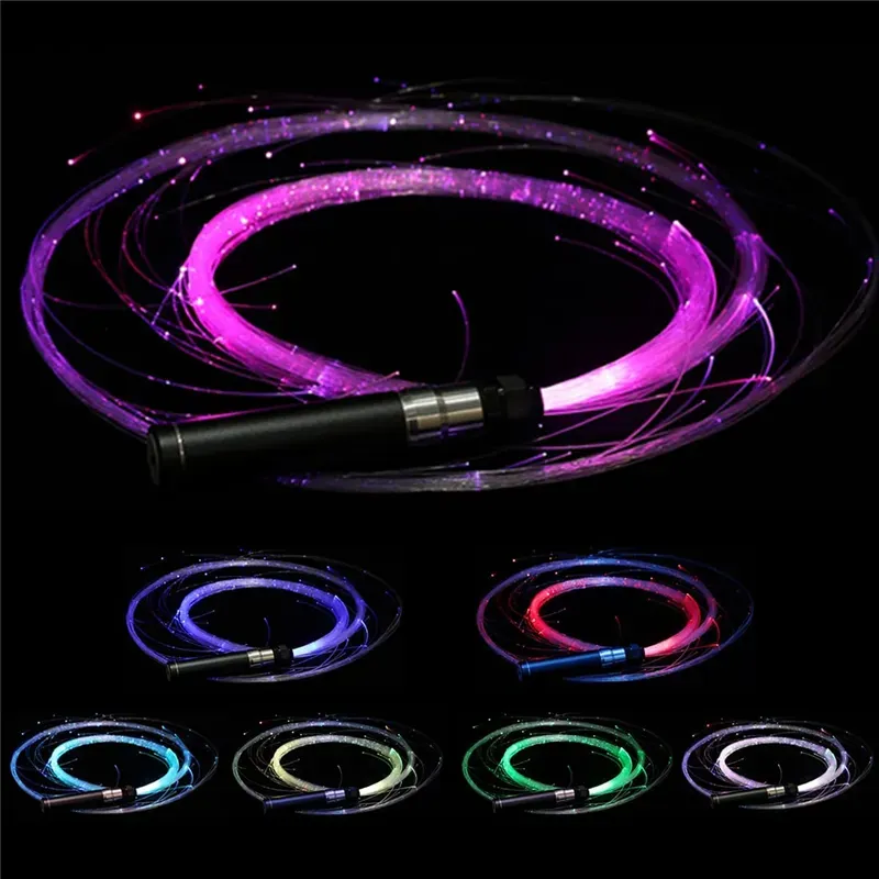 LED Fiber Optic Whip Stage Lighting USB Rechargeable Optical Hand Rope Pixel Light-up Whip Flow Toy Dance Whips Party Lighting Show For Part