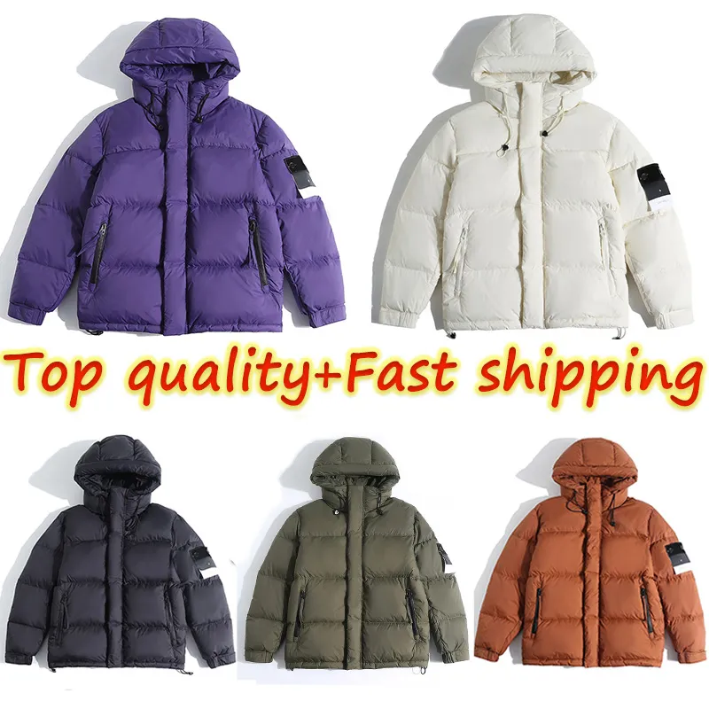 Designer roupas de alta qualidade pedra homens mulheres casacos pato branco para baixo com emblema inverno outwear parka oversized senhora jaquetas tamanho M-3XL