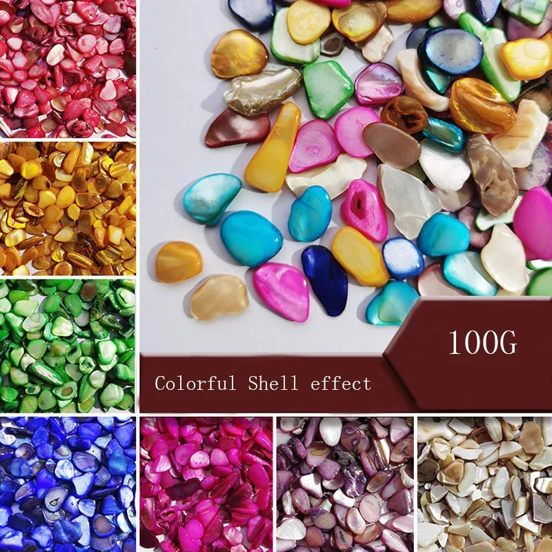 100/500G Mosaic Tile Shell Abnormal stone DIY Handcraft to create artist spiritual mirror light photo frames natural home decor