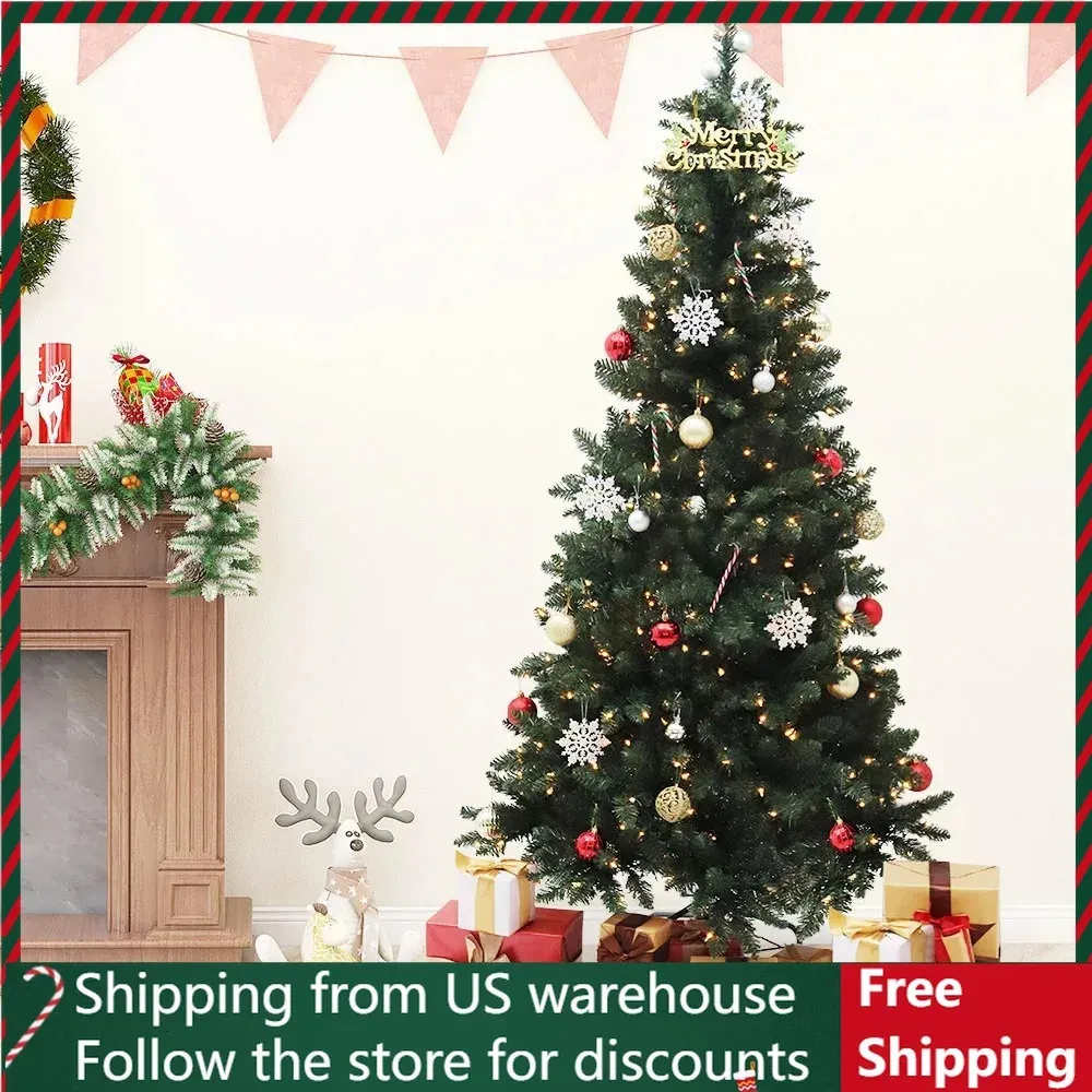 Christmas Decorations Christmas Trees Green Spruce Lighted Artificial Christmas Tree 5FT Decoration Decorations Ornaments Sale Home 231019